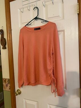 New York & Company Coral Side-Ruched Pullover Sweater